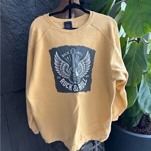 Rock & Roll Graphic Men's Yellow Sweater